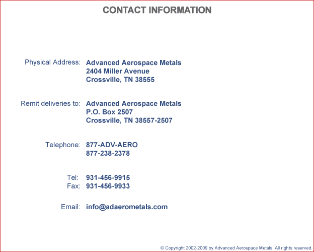 Advanced Aerospace Metals